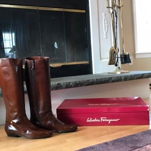 Salvatore Ferragamo Brown Boots Size 10 AAA.